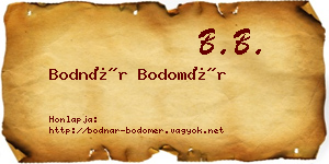 Bodnár Bodomér névjegykártya